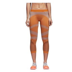 Stella McCartney Adidas Spice Orange 3/4 Crop Running Tights Women’s Size Small